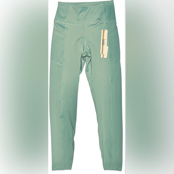 NICOLE MILLER SPORT LEGGINGS WOMEN BLUE ANKLE LENGTH POCKET-WORKOUT SIZE LARGE - Picture 7 of 13